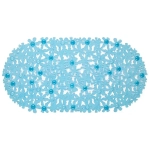 Коврик противоскользящий в ванную Цветы 66см, голубой ЦБ-00-2959