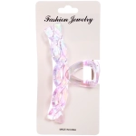 Заколка-краб для волос «Мон Пион», косичка, микс 6 цветов, 11см (Блистер)