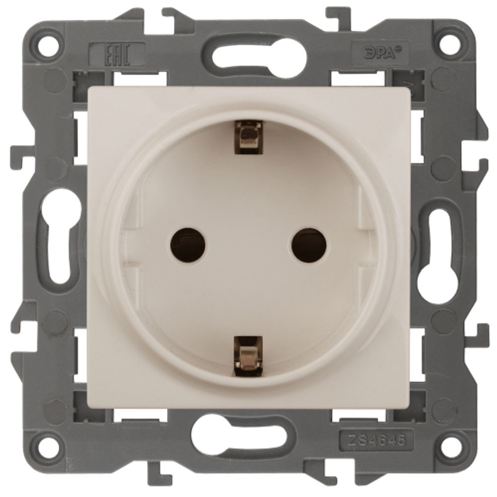 14-2102-02 ЭРА Розетка 2P+E Schuko со шторками, 16A-250В, IP20, Эра Elegance, сл.кость