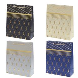 GAEM Пакет подарочный M (бумага 210г/м2, блок микс 12шт), L26 W10 H32 см, 4в.