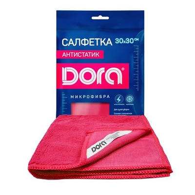 Салфетка из микрофибры Dora "Антистатик", 30х30см