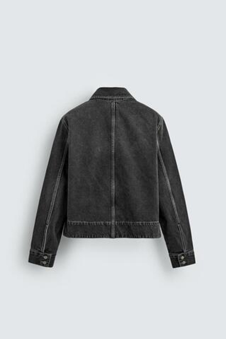 ZARA ДЖИНСОВАЯ КУРТКА — LIMITED EDITION, ЧЕРНЫЙ