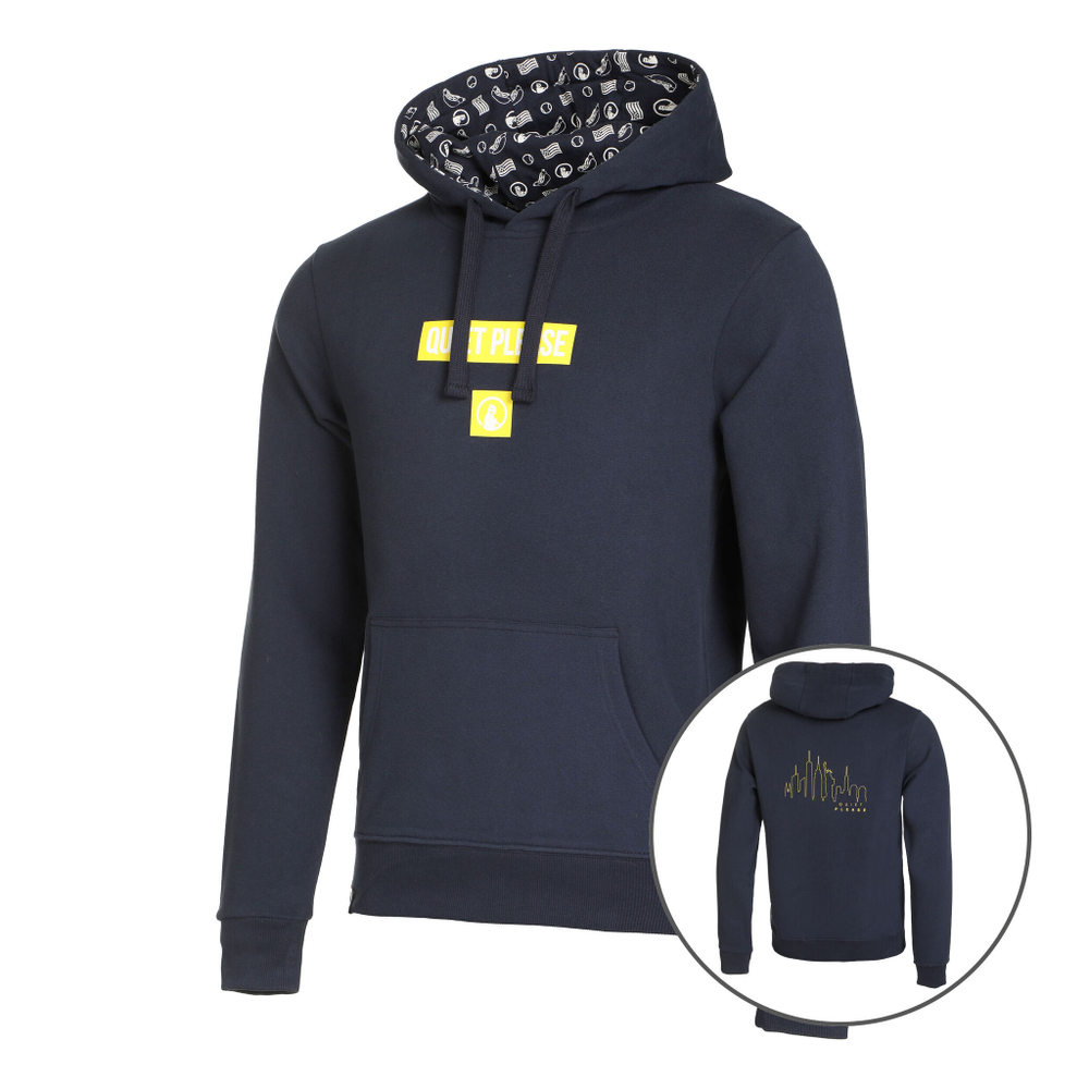 Мужская кофта теннисная Quiet Please New York Skyline Hoody Men - Blue, Yellow