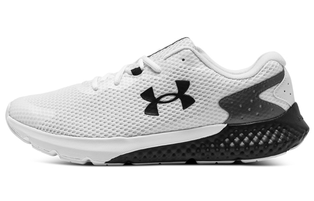 Under Armour Charged Rogue 3 sports comfortable fabric shock absorption, non-slip, wear-resistant, breathable, lightweight, low-cut casual running shoes men's white