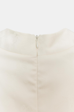 ZARA МИНИ-ПЛАТЬЕ ИЗ ЖАККАРДОВОГО АТЛАСА НА ПУГОВИЦАХ, ЭКРЮ