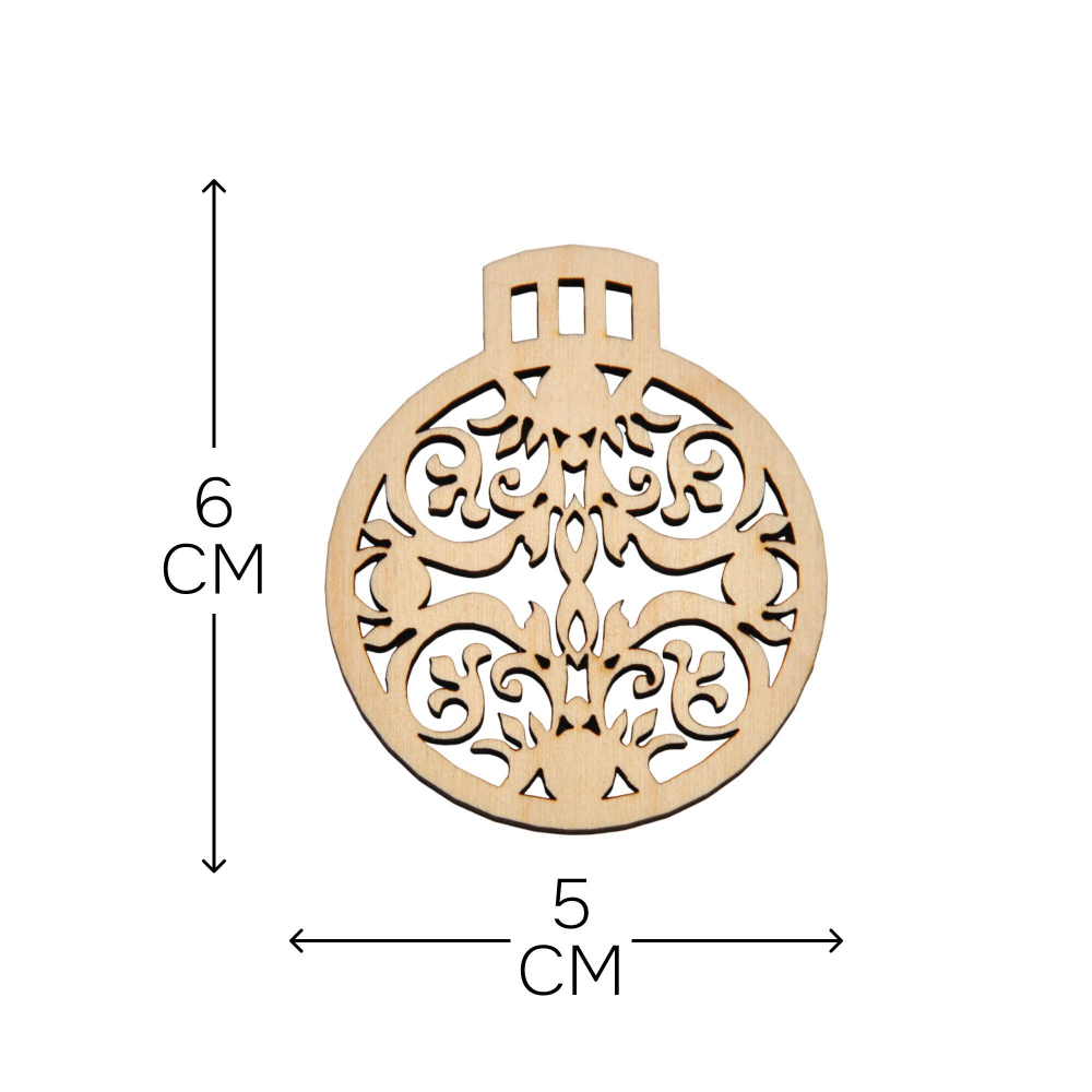 Подарочный набор игрушек на новогоднюю елку, деревянные