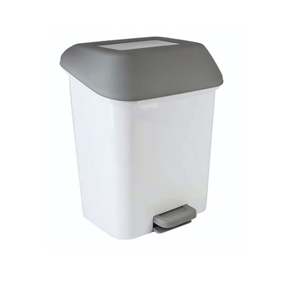 Контейнер для мусора с педалью Step 15 л белый