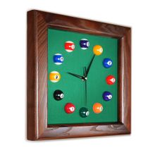 Часы Квадрат ясень/сукно (№2,Сукно Euro Pro 50 ш1.98м Yellow green)
