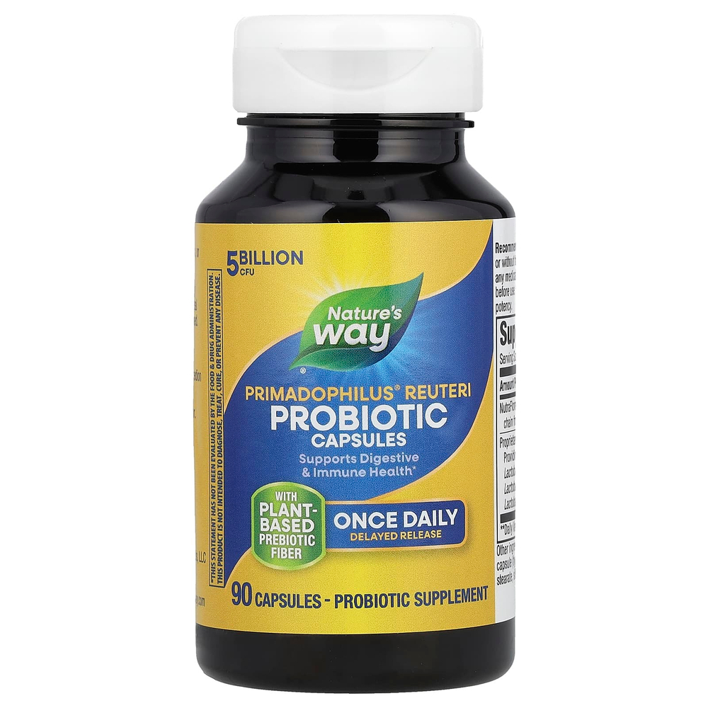 Nature's Way, Primadophilus® Reuteri, пробиотик, 5 млрд КОЕ, 90 капсул
