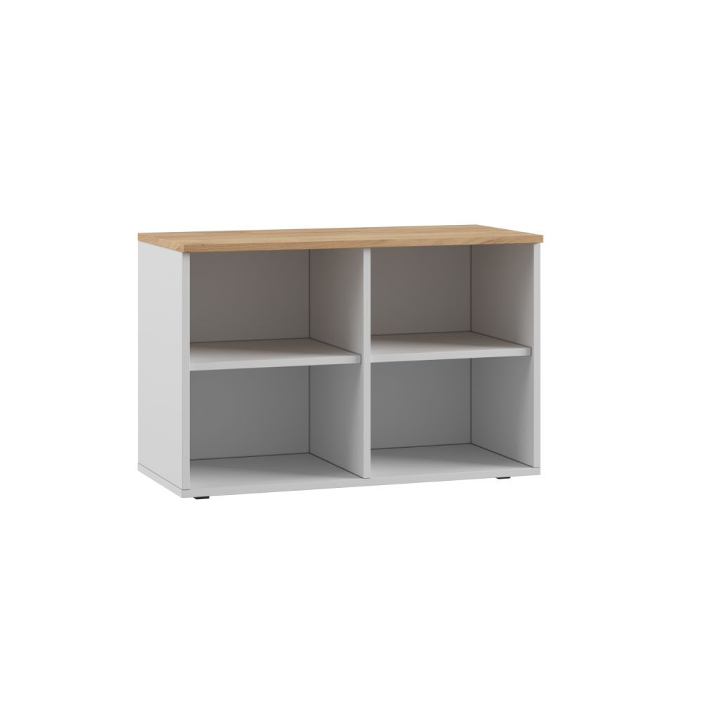 Прихожая с зеркалом комплект мебели Белый/Дуб крафт золотой 280х52х220 см