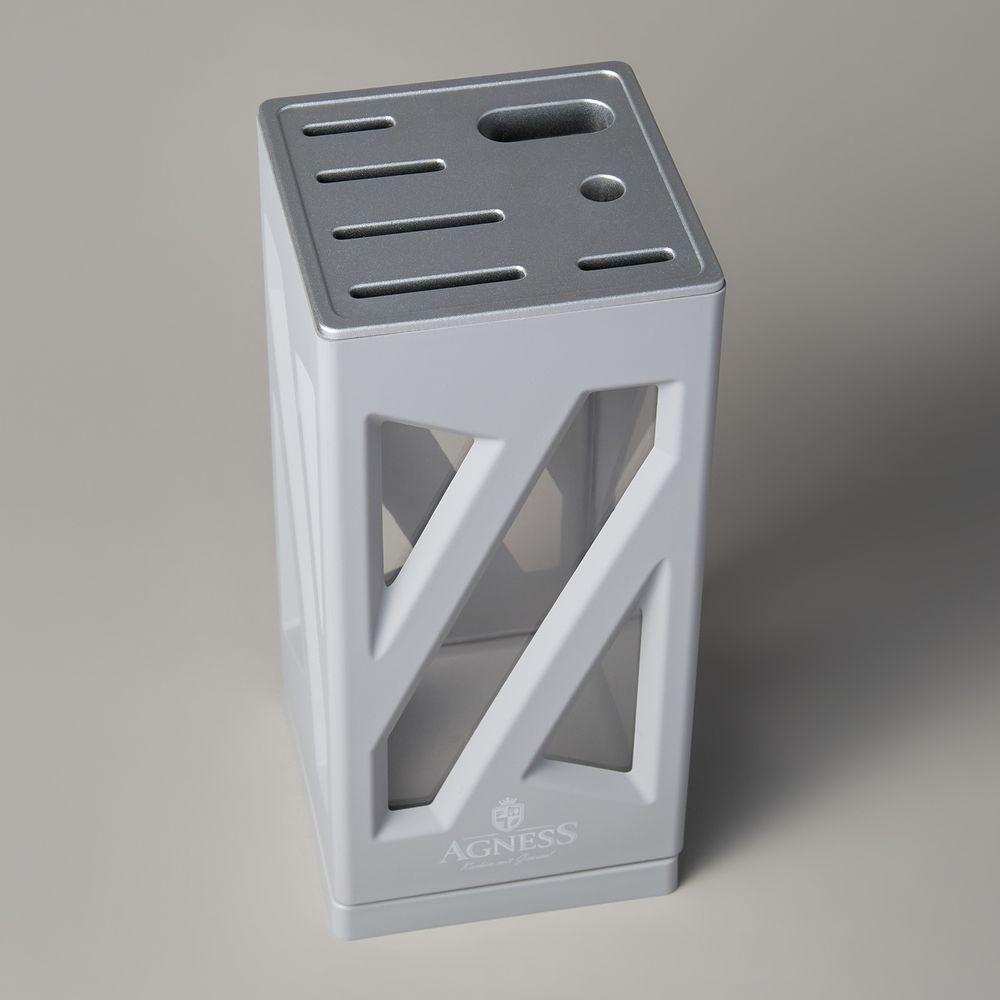 НАБОР НОЖЕЙ AGNESS НЖС НА ПЛАСТИКОВОЙ ВРАЩАЮЩЕЙСЯ ПОДСТАВКЕ 8 ПР.