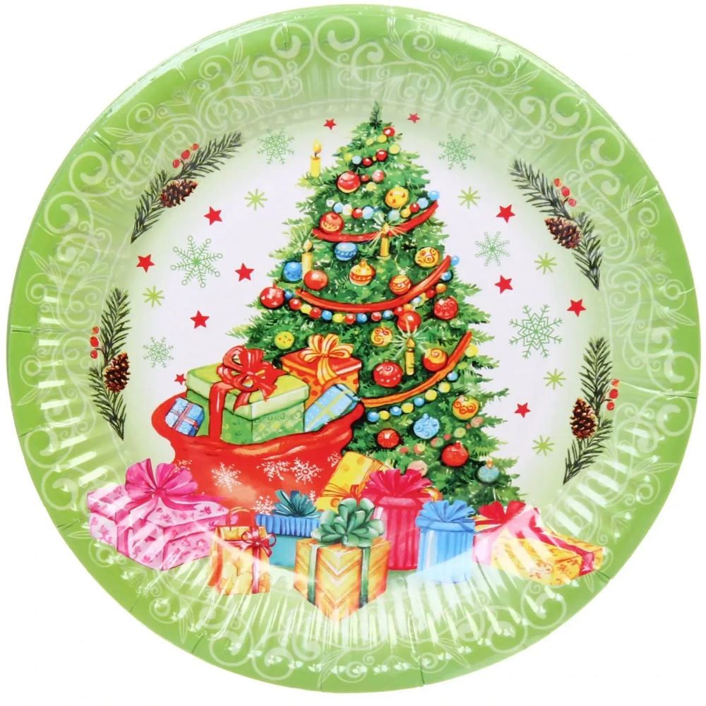 Тарелка бумажная 18 см в наборе 10 шт «Нарядная красавица»