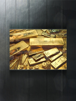 Стеклянная картина/ Слитки золота Декор для дома, подарок