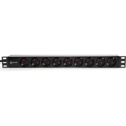 Блок розеток для телекоммуникационных шкафов 5bites PDU919P-02 Блок розеток 9S / PVC / 1U / 19" / 2M*3G*1.5MM2 / VDE