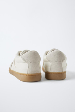 ZARA КОЖАНЫЕ КРОССОВКИ, БЕЛЫЙ