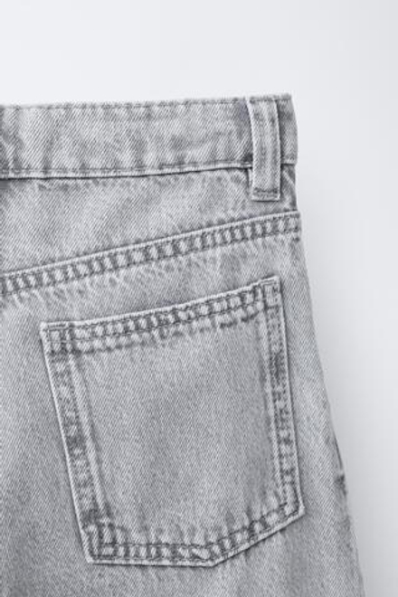 ZARA ДЖИНСЫ BARREL, СВЕТЛО-СЕРЫЙ