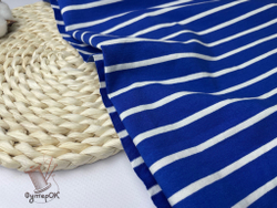 Кулирка с лайкрой ПОЛОСКА НА ВАСИЛЬКЕ