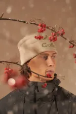 Шапка Called a Garment Pathway Logo Beanie молочный / зеленое яблоко