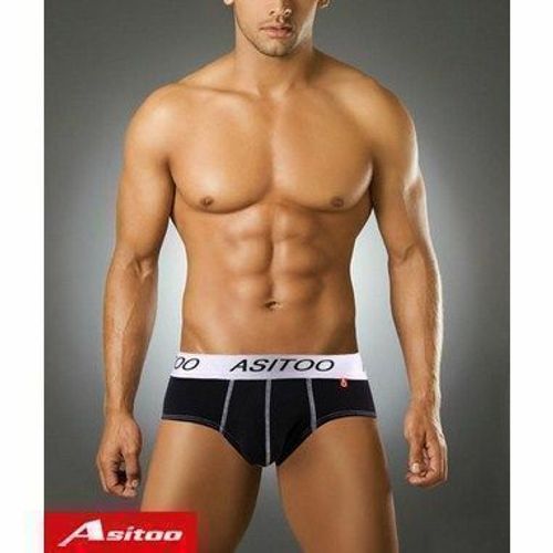 Мужские трусы брифы черные Asitoo Cotton Black Brief AST0021