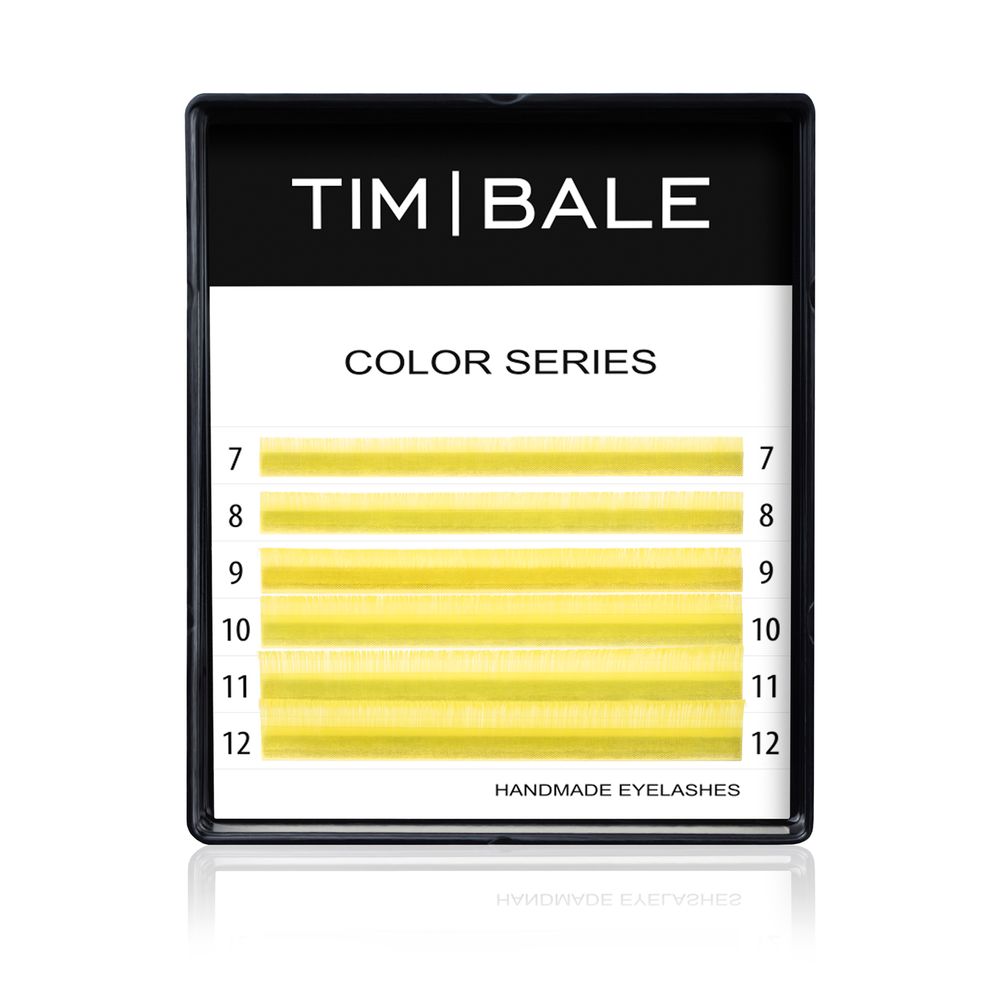 Ресницы цветные TimBale Yellow, 6 линий, MIX