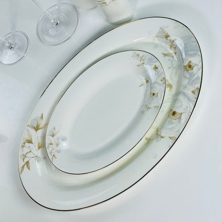 Lenardi 145-690 Овальное блюдо 35,5см ЛИЛИАН в под.уп.(х10)Костяной фарфор