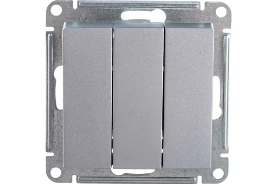 Выключатель Systeme Electric ATLASDESIGN 3 клавиши алюминий 36444