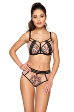 Бюстгальтер пуш-ап Angelina с принтованным кружевом (Размер: 70G) (Цвет: черный с бежевым)