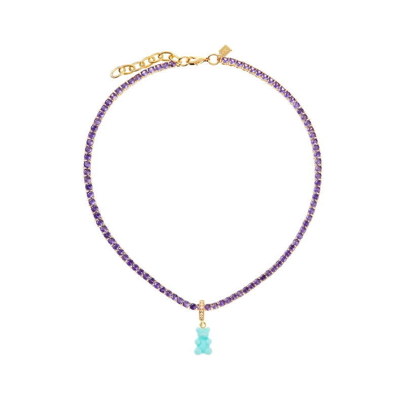 Колье Блестящий Ностальгический Мишка Серен – Гавана и Лавандовое