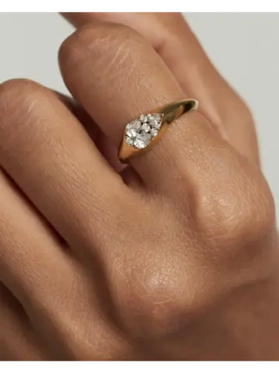 Кольцо женское PDPaola Vanilla серебро 925 пробы покрытое золотом 750 пробы AN01-A51