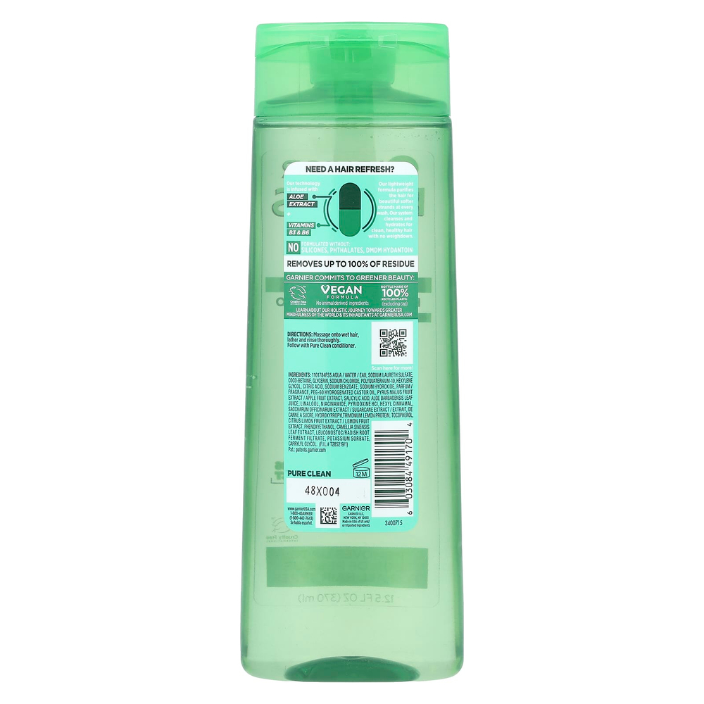 Garnier, Fructis, очищающий шампунь, для нормальных волос, безупречное очищение, 370 мл (12,5 жидк. унц.)