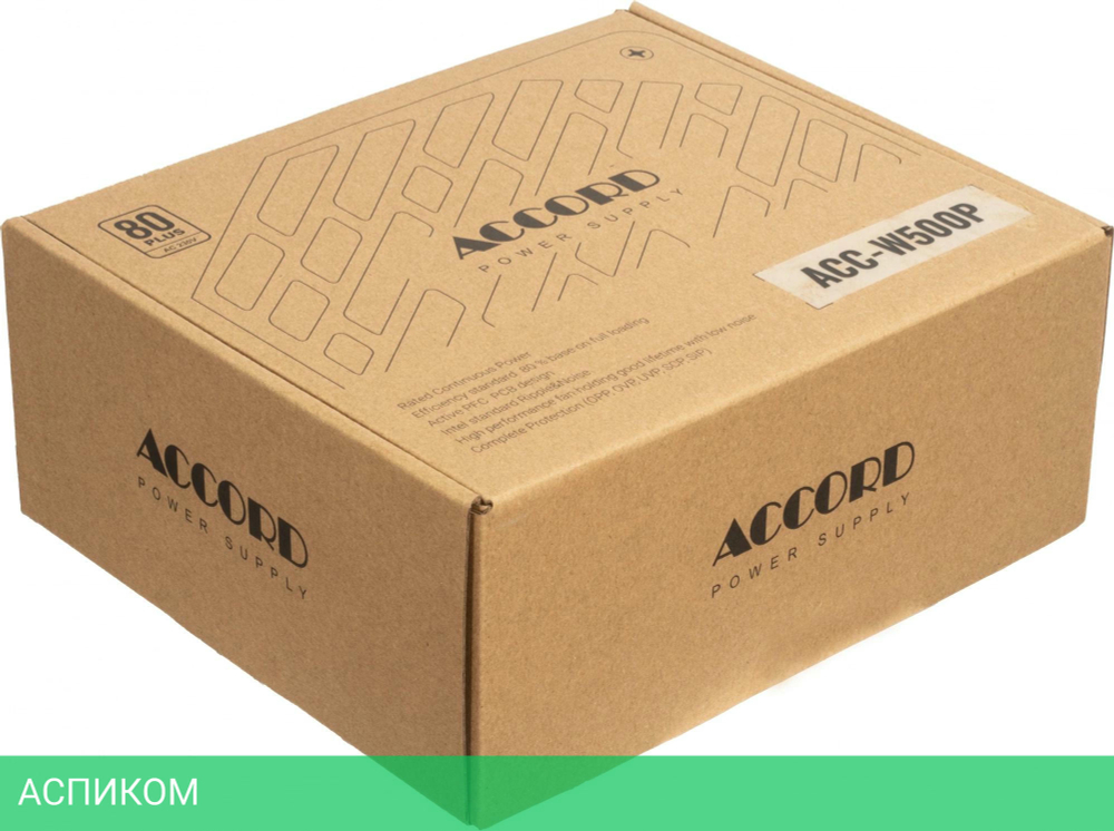 Блок питания Accord ATX 500W 80 Plus White (ACC-W500P)