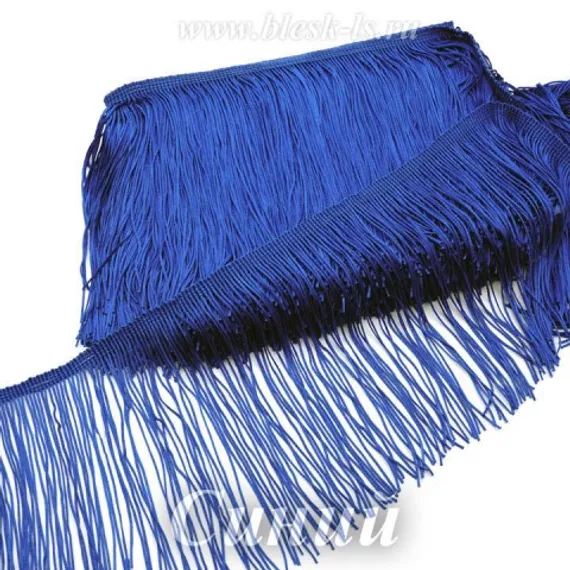 Бахрома полиэстер, однониточная, 9 см, Синяя, розница от 10 см