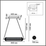 6578/36L LEDIO LN24 золото/прозрачный/металл/пластик Светильник подвесной LED 36W 220V CAPRICE