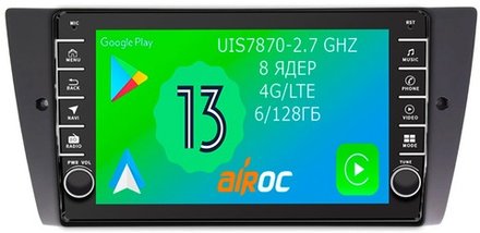 Магнитола для BMW 3-серии (E90) 2005-2012 (без штатного экрана) - Airoc AB-2742 (кнопки и крутилки), Android 13, TS20, 6/128Гб, SIM-слот, CarPlay
