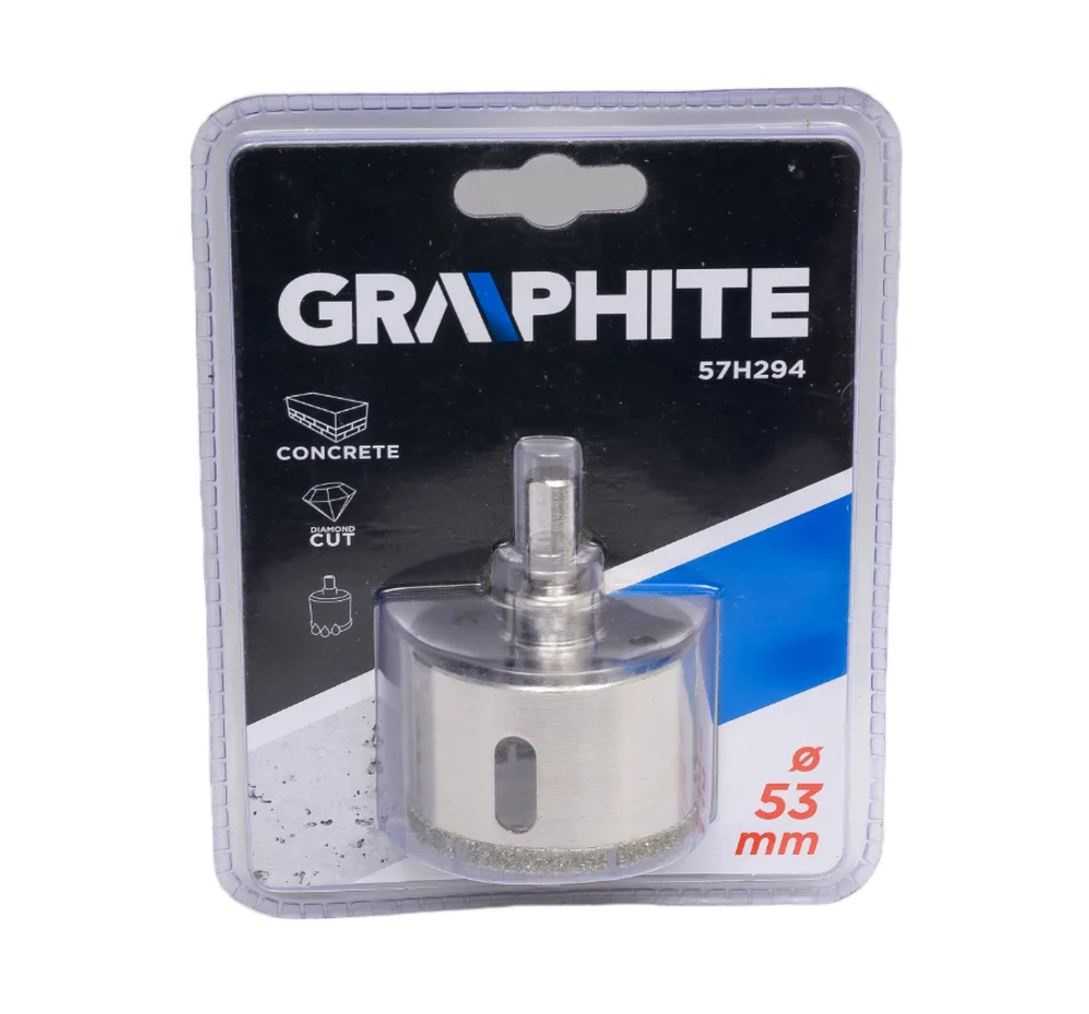 Сверло GRAPHITE "57H" 57H294, металл с алмазным напылением, 53x30мм