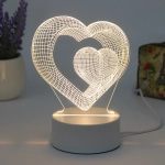 Светильник ночник «3D-Парящая любовь» на пластиковой подставке, с включателем USB