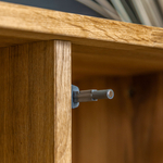 Тумба под телевизор Флеверс 220 см, массив дуба, металл. комплектующие