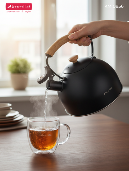 Чайник 2,5 л. из нержавеющей стали со свистком Kamille KM 0856