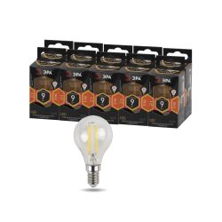 Лампа светодиодная ЭРА F-LED P45-9w-827-E14 E14 / Е14 9Вт филамент шар теплый белый свет | Филаментные декоративные