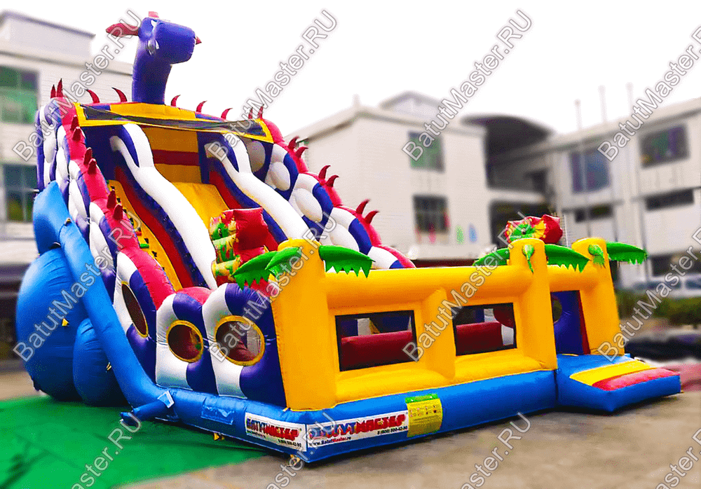 Коммерческий надувной батут-горка «Дракон 2», 11,5*6*9 м