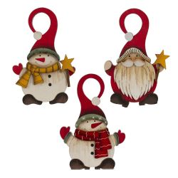 GAEM Изделие декоративное подвесное "Дед мороз/Снеговик", L8 W1,5 H13 см, 4в.