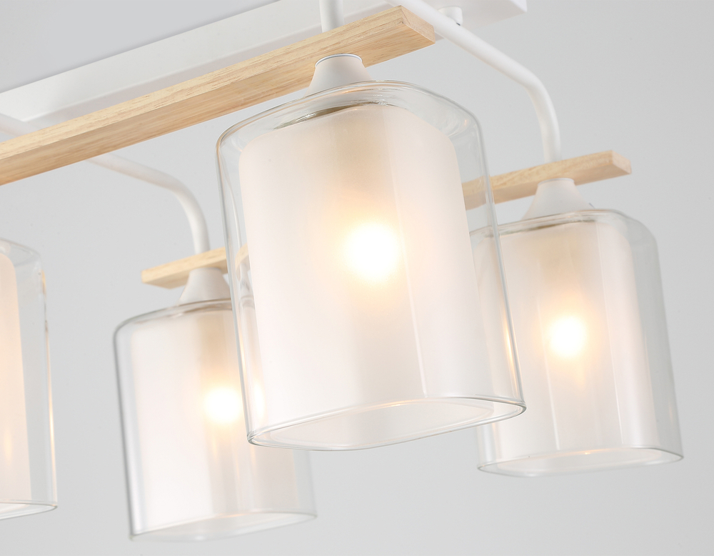 Светильник потолочный TR3033246/4 WH/WD белый/дерево E27/4 max 60W 340*340*245
