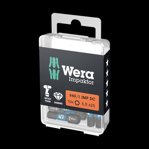 Бита ударная шестигранная 5x25 мм 840/1 IMP DC Hex-Plus SW DIY-Box 10 шт 05057605001