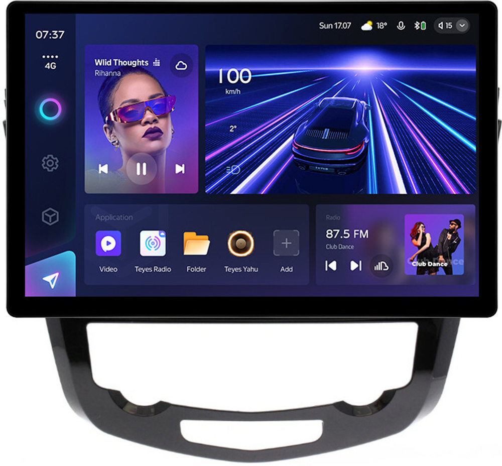 Магнитола для Nissan X-Trail T32, Qashqai J11 2014-2022 (климат, рамка большая) - Teyes CC3-2K монитор 13", QLED+2K, Android 10, ТОП процессор, 4G SIM-слот, CarPlay