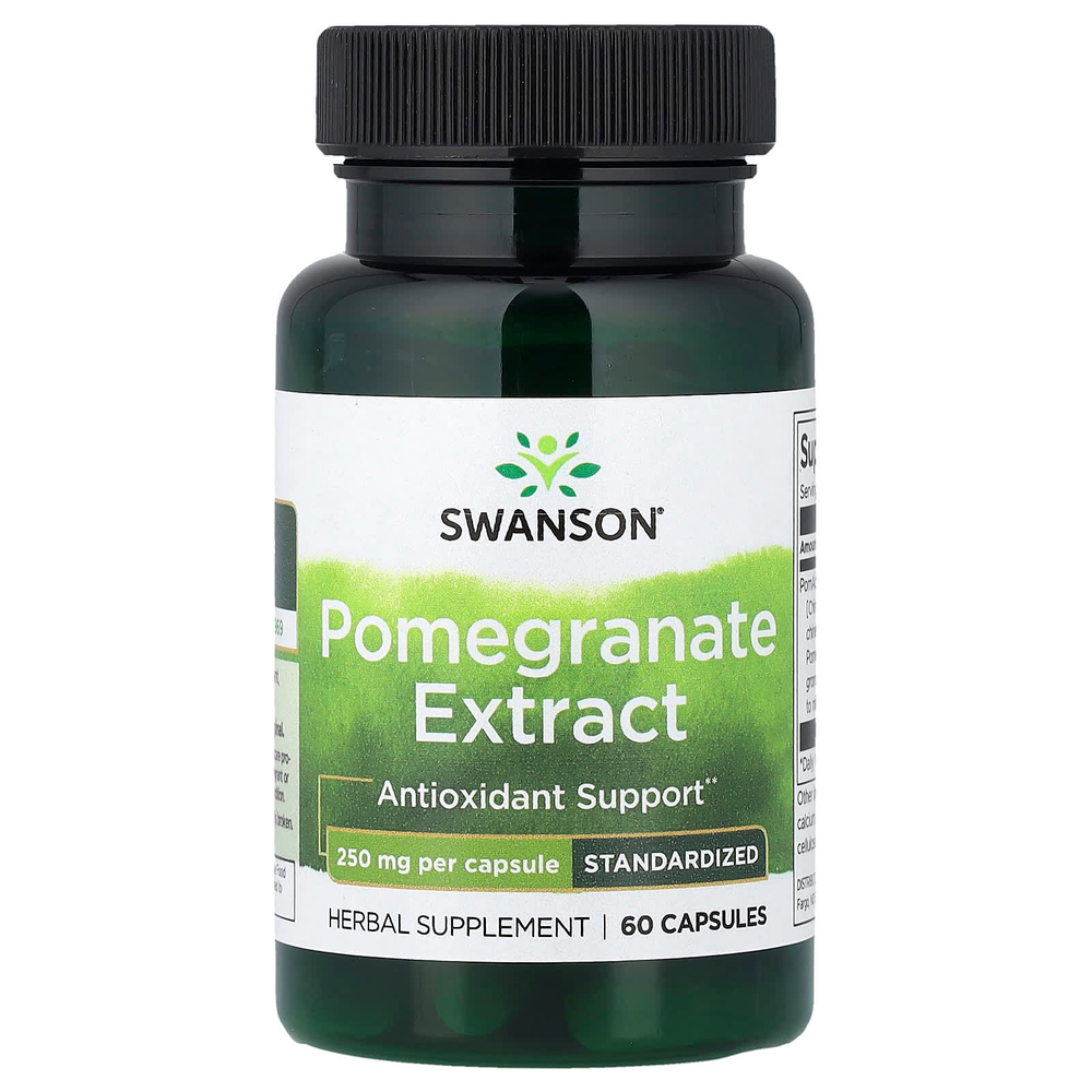 Swanson Vitamins, экстракт граната, стандартизованный, 250 мг, 60 капсул