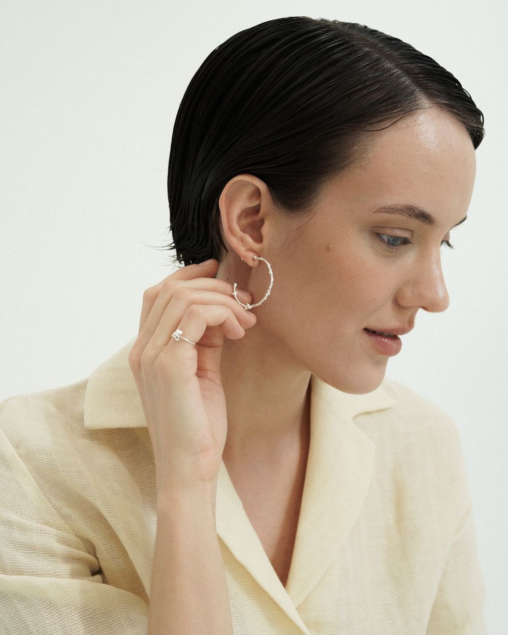 Кольцо Гортензия мини 3 лепестка