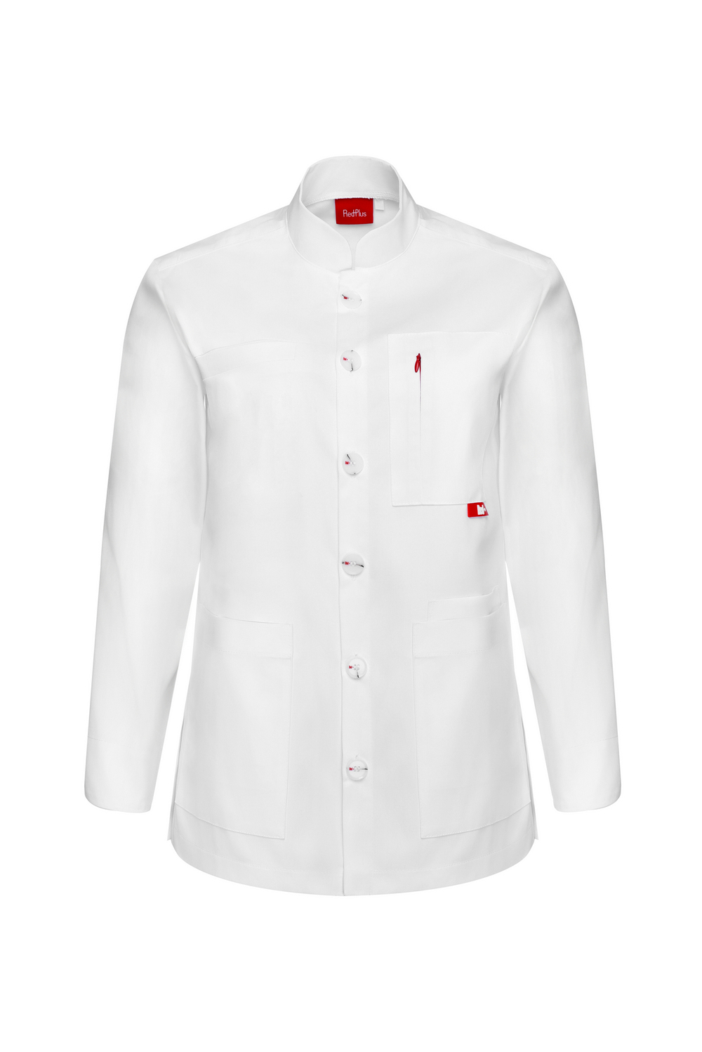 Халат укороченный медицинский унисекс Френч, белый