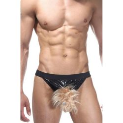 Мужские трусы стринги-костюм "Крот" черные La Blinque LB059