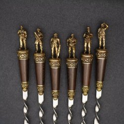 Подарочный набор шампуров "Армия РФ", рукояти венге