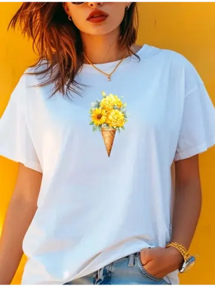 Футболка цветы